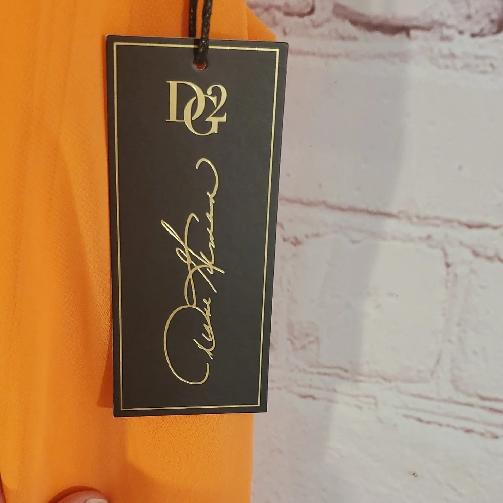 DG2 by Diane Gilman Orange Sleeveless Scoop Neck Sundress - Picture 5 of 6